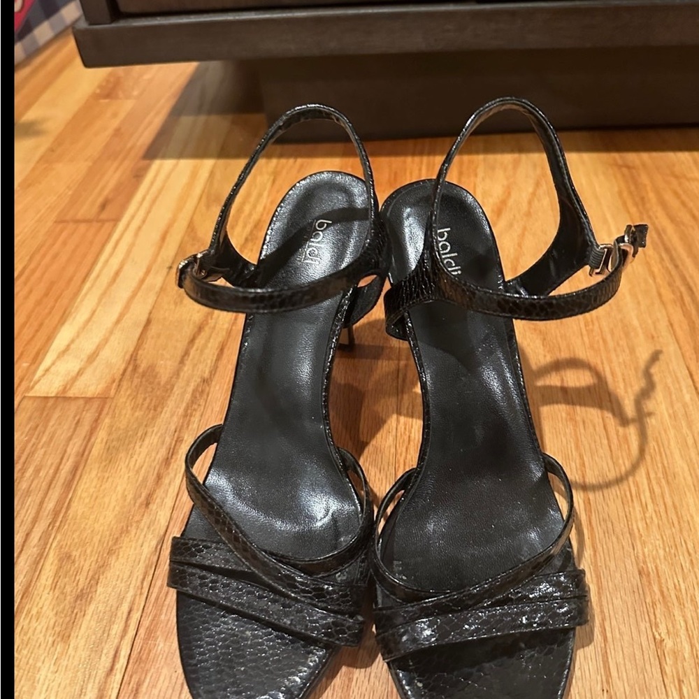 Baldi London Black Strap Heels Size 7